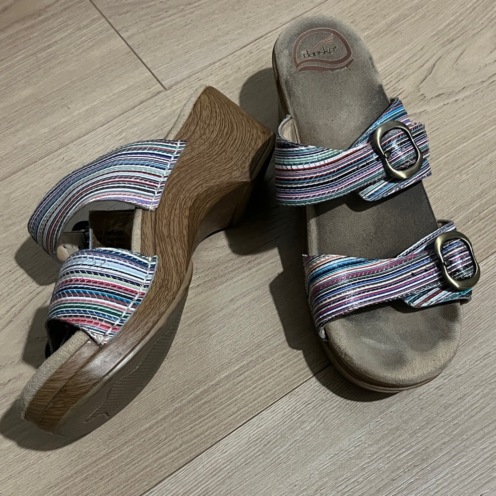 Dansko Multicolor Striped Women's Sandals